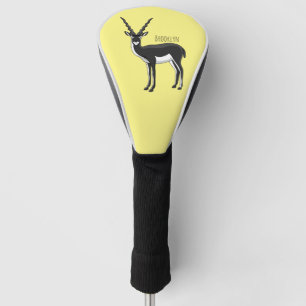 Blackbuck antelope illustration golf head cover