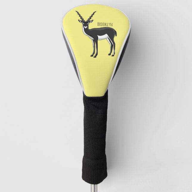 Blackbuck antelope illustration golf head cover (Front)