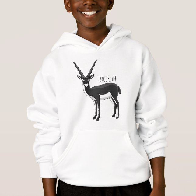 Blackbuck antelope illustration hoodie (Front)