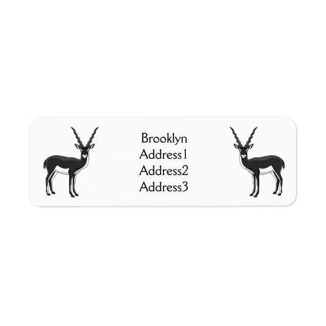 Blackbuck antelope illustration label (Front)