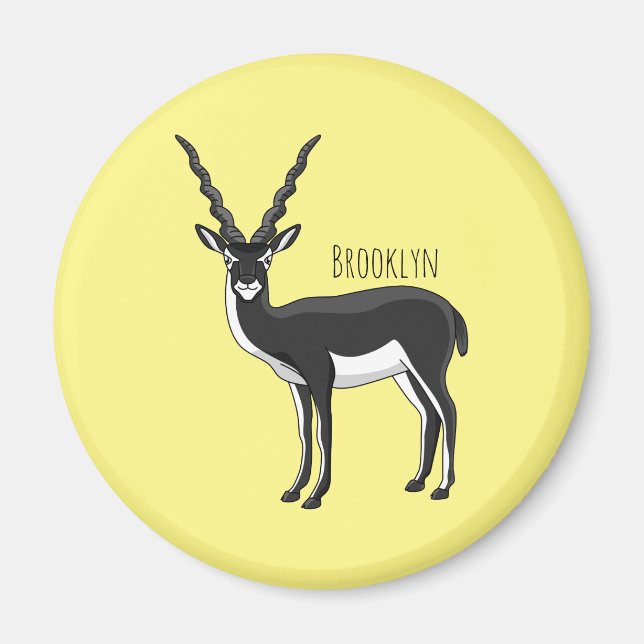 Blackbuck antelope illustration magnet (Front)