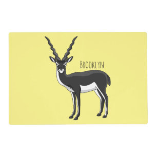 Blackbuck antelope illustration placemat