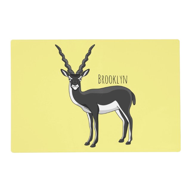 Blackbuck antelope illustration placemat (Front)
