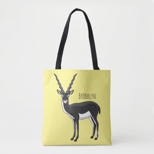 Blackbuck antelope illustration tote bag (Front)