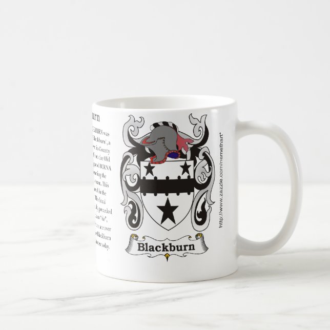Blackburn, the origin, meaning and the crest coffee mug (Right)