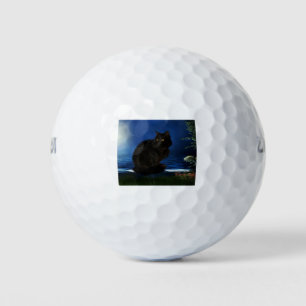 Blackcat Cat Black Domestic Animal Golf Balls