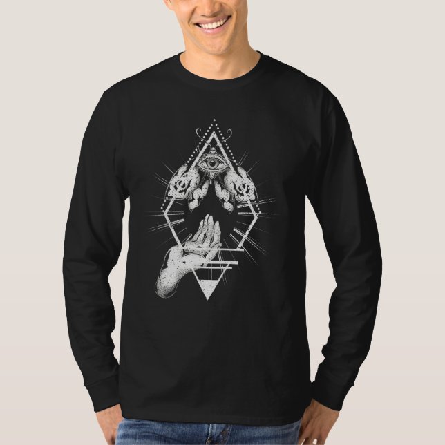 Blackcraft All Seeing Eye Insect Moth Hamsa Hands  T-Shirt (Front)