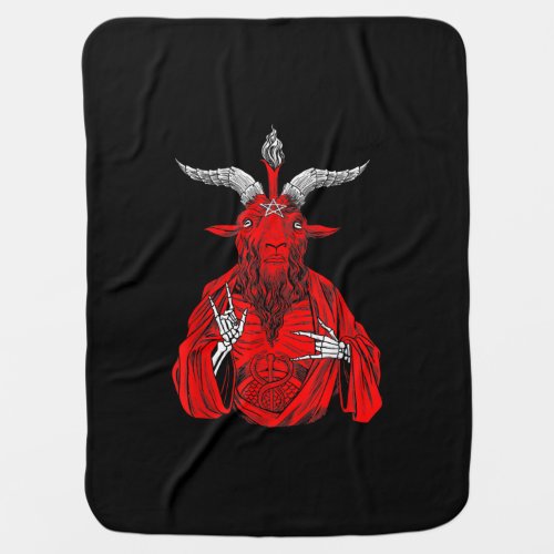 Blackcraft Antichrist Goat Satan Baphomet Baby Blanket