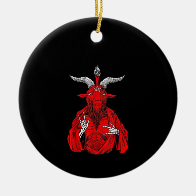 Blackcraft Antichrist Goat Satan Baphomet Ceramic Ornament (Front)