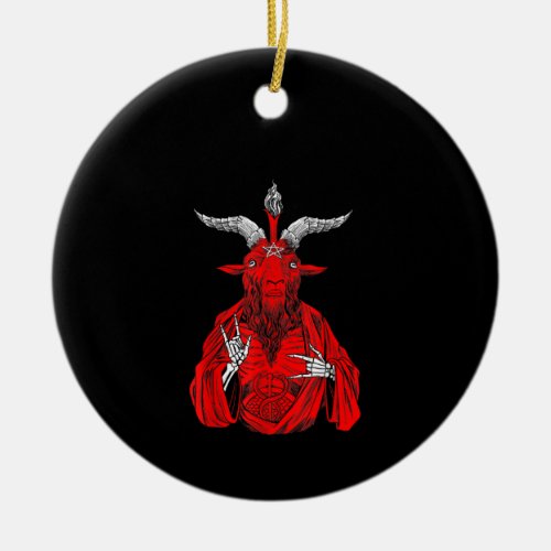 Blackcraft Antichrist Goat Satan Baphomet Ceramic Ornament