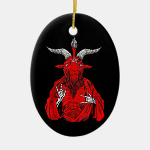 Blackcraft Antichrist Goat Satan Baphomet Ceramic Ornament