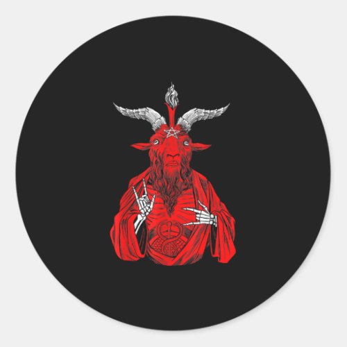 Blackcraft Antichrist Goat Satan Baphomet Classic Round Sticker