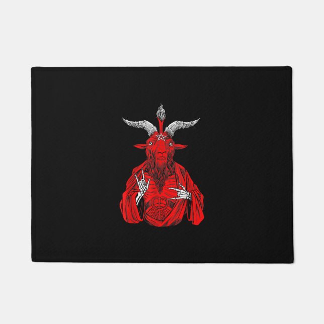 Blackcraft Antichrist Goat Satan Baphomet Doormat (Front)