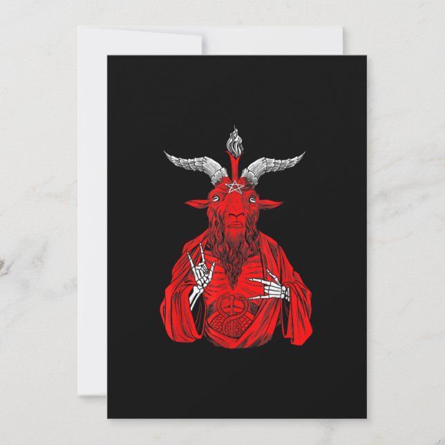 Blackcraft Antichrist Goat Satan Baphomet Holiday Card (Front)