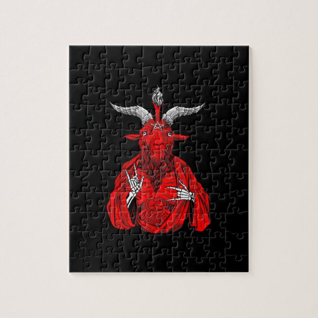 Blackcraft Antichrist Goat Satan Baphomet Jigsaw Puzzle (Vertical)