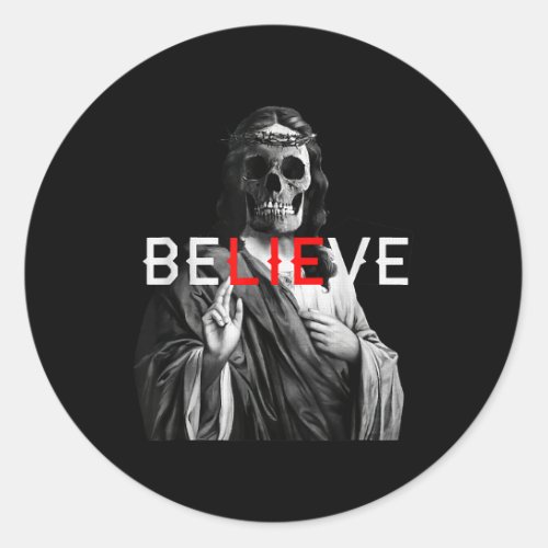 Blackcraft Antichrist Jesus Skull Believe Satan At Classic Round Sticker