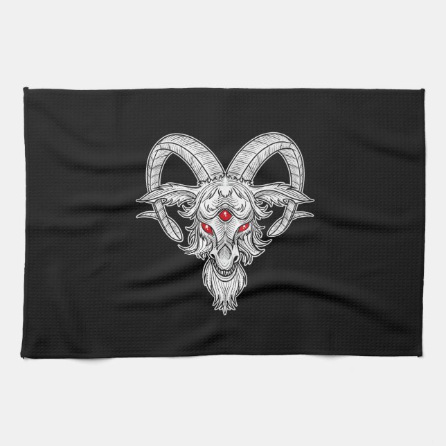 Blackcraft Cool Baphomet Black Goat Satan Gift Kitchen Towel (Horizontal)