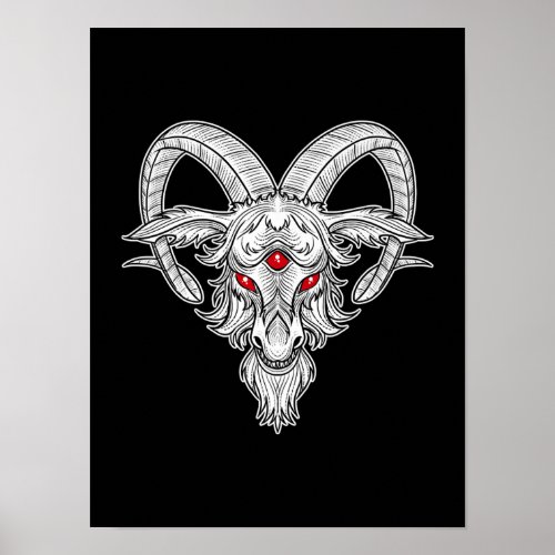 Blackcraft Cool Baphomet Black Goat Satan Player Poster