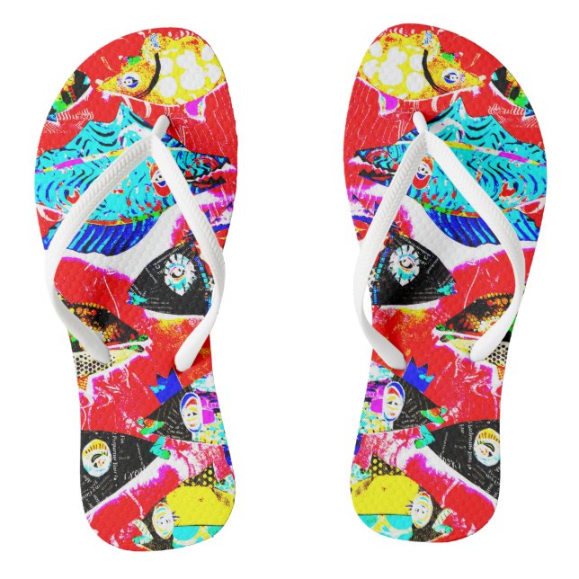 "Blackened Red Fishy" Flops Flip Flops (Footbed)