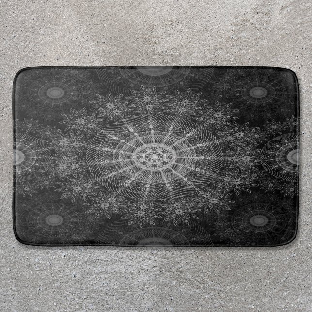 Blackened Sparkling floral art Bath Mat (Creator Uploaded)
