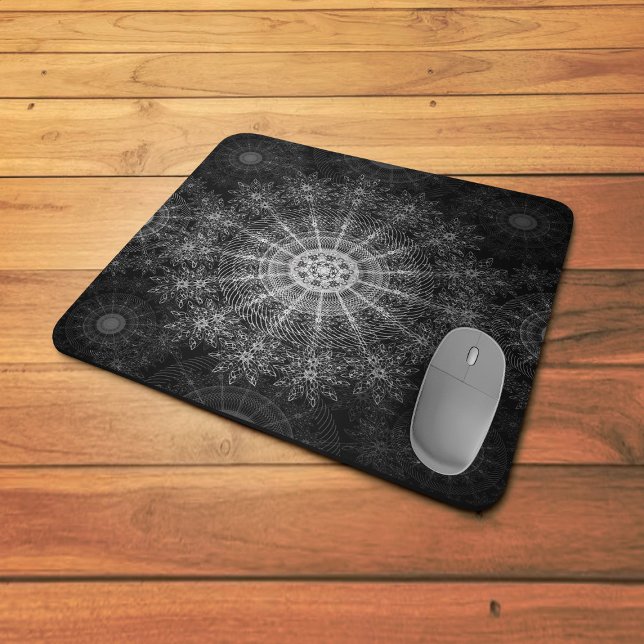 Blackened Sparkling floral art Mouse Pad (Creator Uploaded)