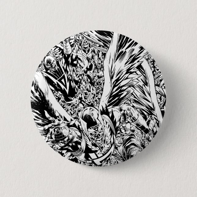 Blackest Night Group Painting - Black and White Pinback Button (Front)