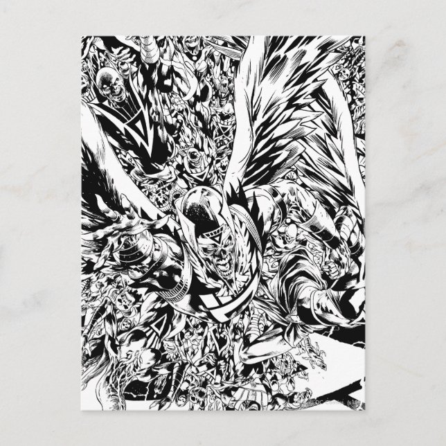 Blackest Night Group Painting - Black and White Postcard (Front)