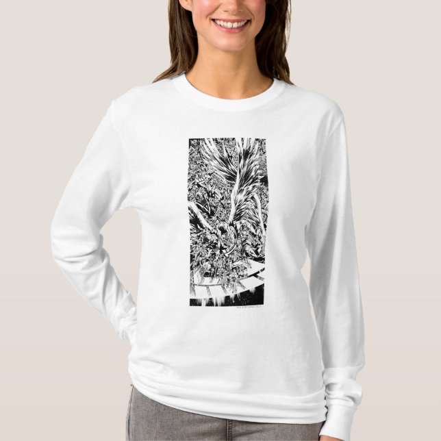 Blackest Night Group Painting - Black and White T-Shirt (Front)