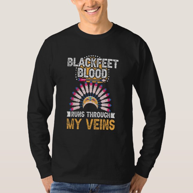 Blackfeet Blood Native American Indian Tribe Nativ T-Shirt (Front)