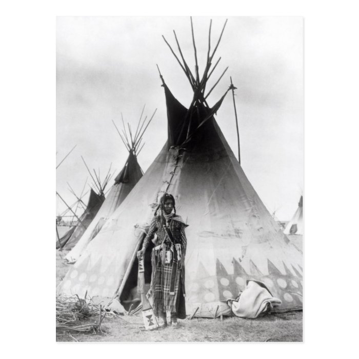 Blackfoot Brave, near Calgary, Alberta, 1889 Post Card