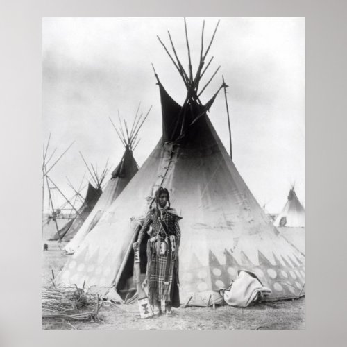 Blackfoot Brave near Calgary Alberta 1889 Poster