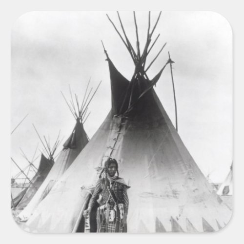 Blackfoot Brave near Calgary Alberta 1889 Square Sticker