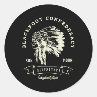 Blackfoot Confederacy American Indian Pride Chief Classic Round Sticker