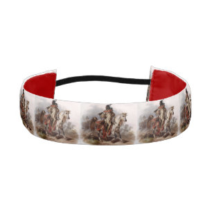 Blackfoot Indian On Arabian Horse being chased Athletic Headband