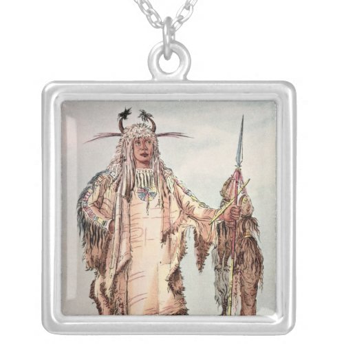 Blackfoot Indian Pe_Toh_Pee_Kiss The Eagle Ribs Silver Plated Necklace