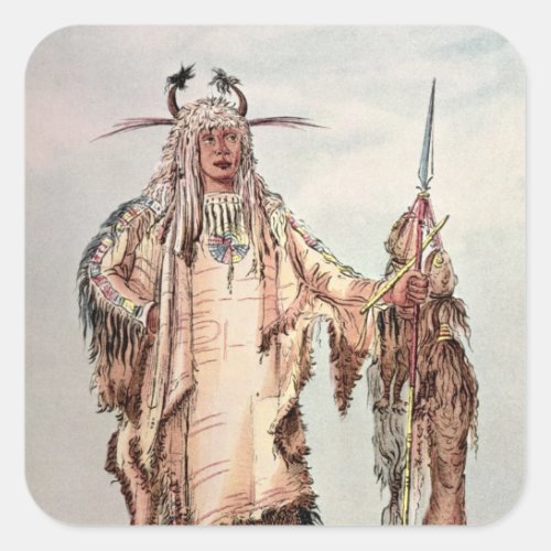 Blackfoot Indian Pe_Toh_Pee_Kiss The Eagle Ribs Square Sticker