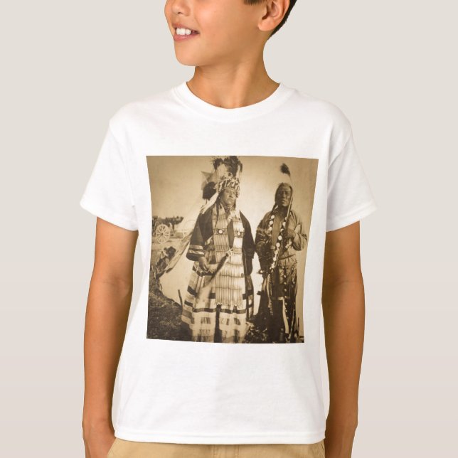 Blackfoot Indians Chief and Warrior Vintage T-Shirt (Front)