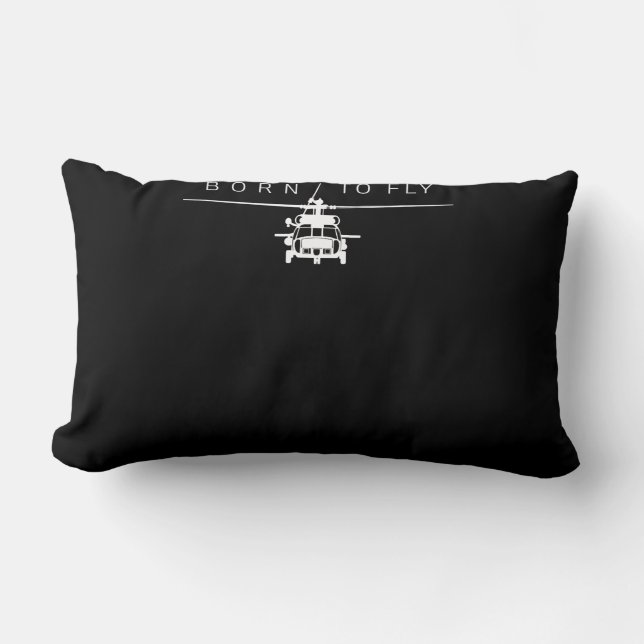 Blackhawk Military Aviation Helicopter Pilot Gift Lumbar Pillow (Front)