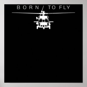 Blackhawk Military Aviation Helicopter Pilot Gift Poster