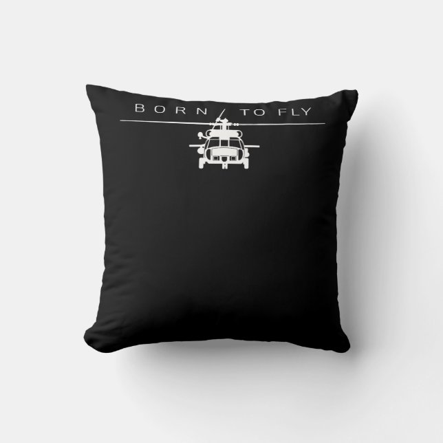 Blackhawk Military Aviation Helicopter Pilot Gift Throw Pillow (Front)