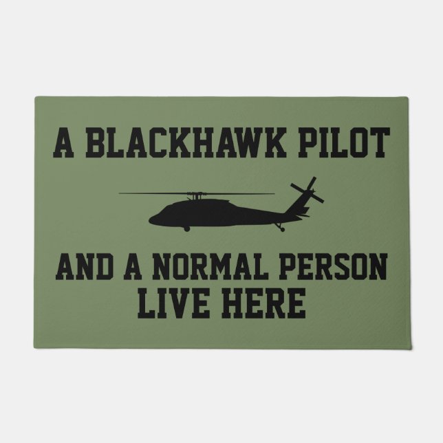 Blackhawk Pilot and Normal Person Doormat (Front)