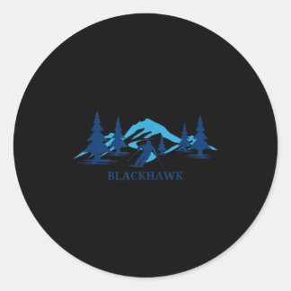 Blackhawk wisconsin ski resort skiing skier  classic round sticker