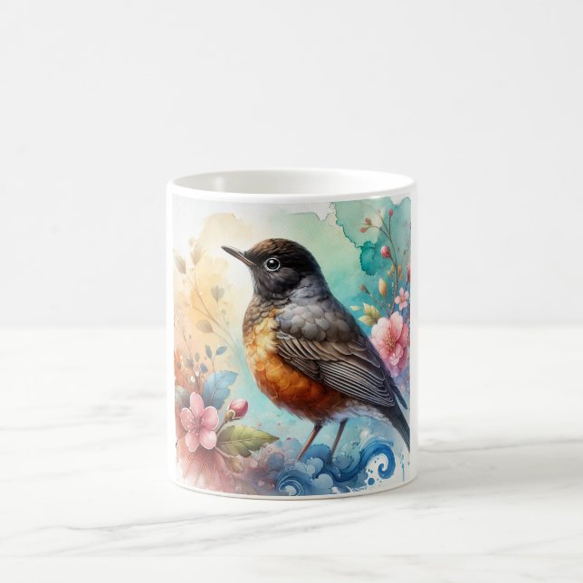 Blackheaded Nightingale Thrush 170724AREF128 - Wat Coffee Mug (Center)