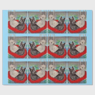 Blackie and Whitie on a raft Wrapping Paper