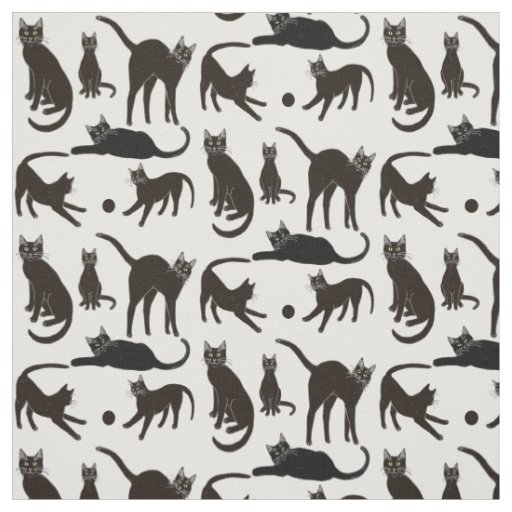 Blackie the Black Cat Fabric