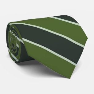 Blackish Olive And Sage Green Diagonal Stripes Neck Tie