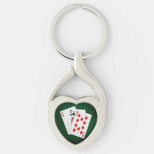 Blackjack 21 point - Ace, King, Ten Keychain