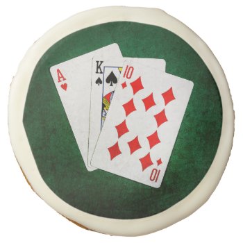 Blackjack 21 Point - Ace  King  Ten Sugar Cookie by DigitalSolutions2u at Zazzle