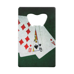 Blackjack 21 point - Ace, Queen, Ten Credit Card Bottle Opener