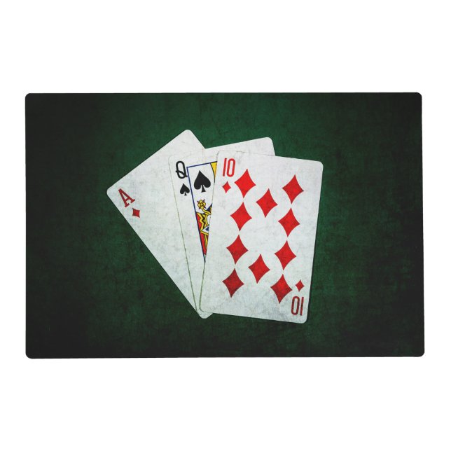Blackjack 21 point - Ace, Queen, Ten Placemat (Front)